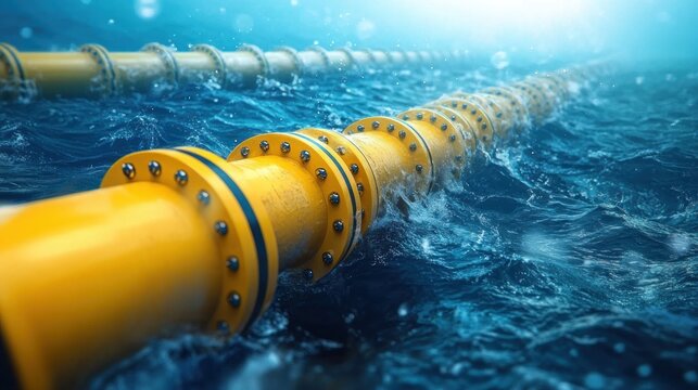Underwater Gas Pipeline Energy Illustration