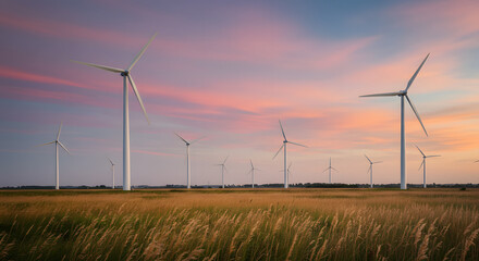 Obraz premium Wind Turbine With The Background of the Environment 