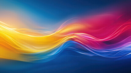 Obraz premium Vibrant abstract background with flowing colors of blue, yellow, and pink