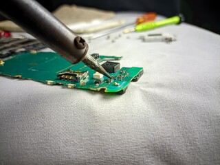 Soldering Electronic Circuit Board Repair