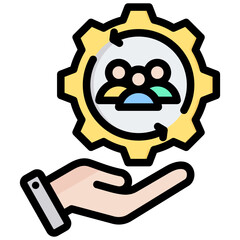 Human Resource Outline Color Icon