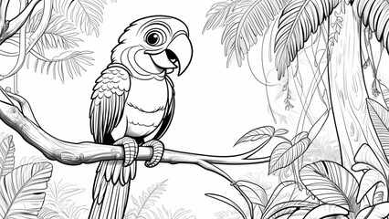 black and white parrot