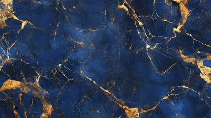 Fototapeta premium Blue and gold marble texture background.