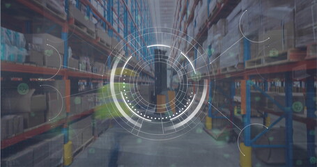 Image of scope and data processing over warehouse