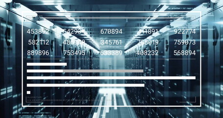 Image of digital data processing over computer servers