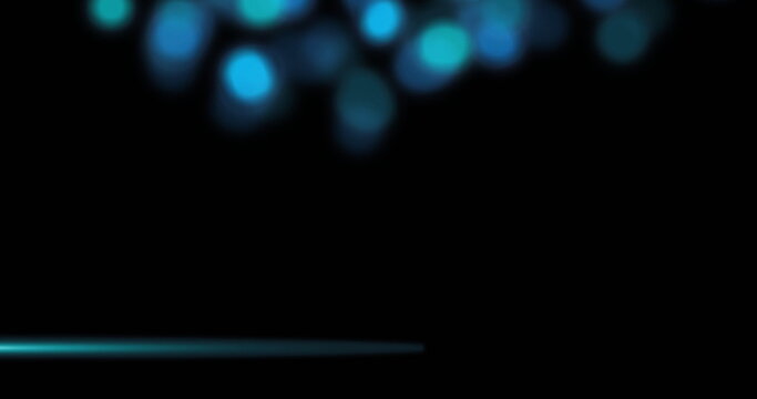 Image of flashing defocused blue light spots on black background