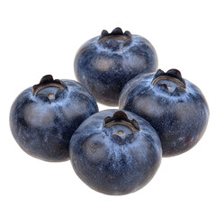 Obraz premium Fresh blueberries on a transparent background showcasing their vibrant color and healthy appeal, Group of fresh blueberries isolated