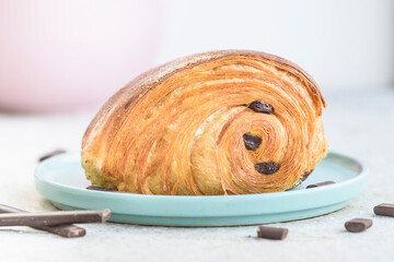 Freshly baked homemade recipe croissants 