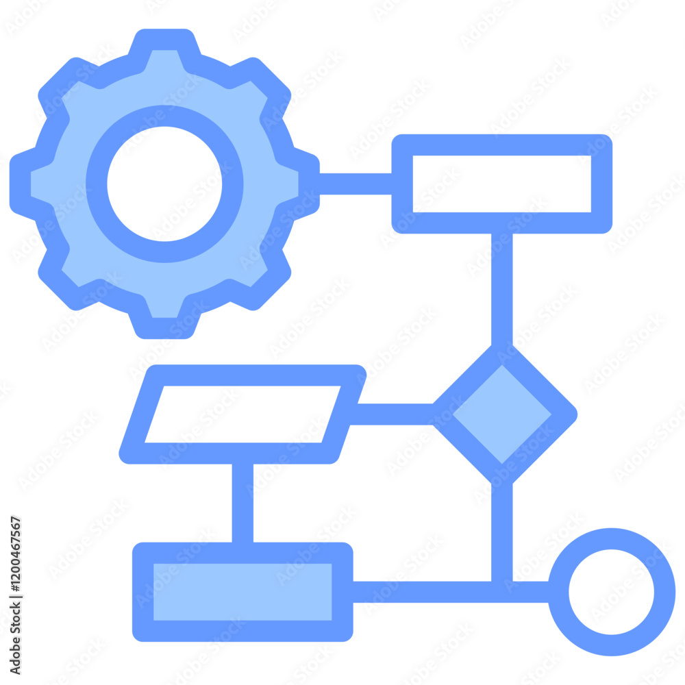 Poster Algorithm Blue Icon
