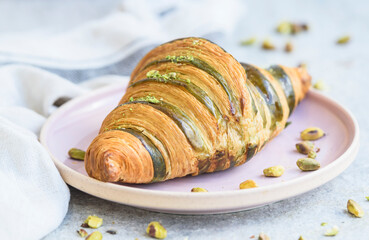 Freshly baked homemade recipe croissants 