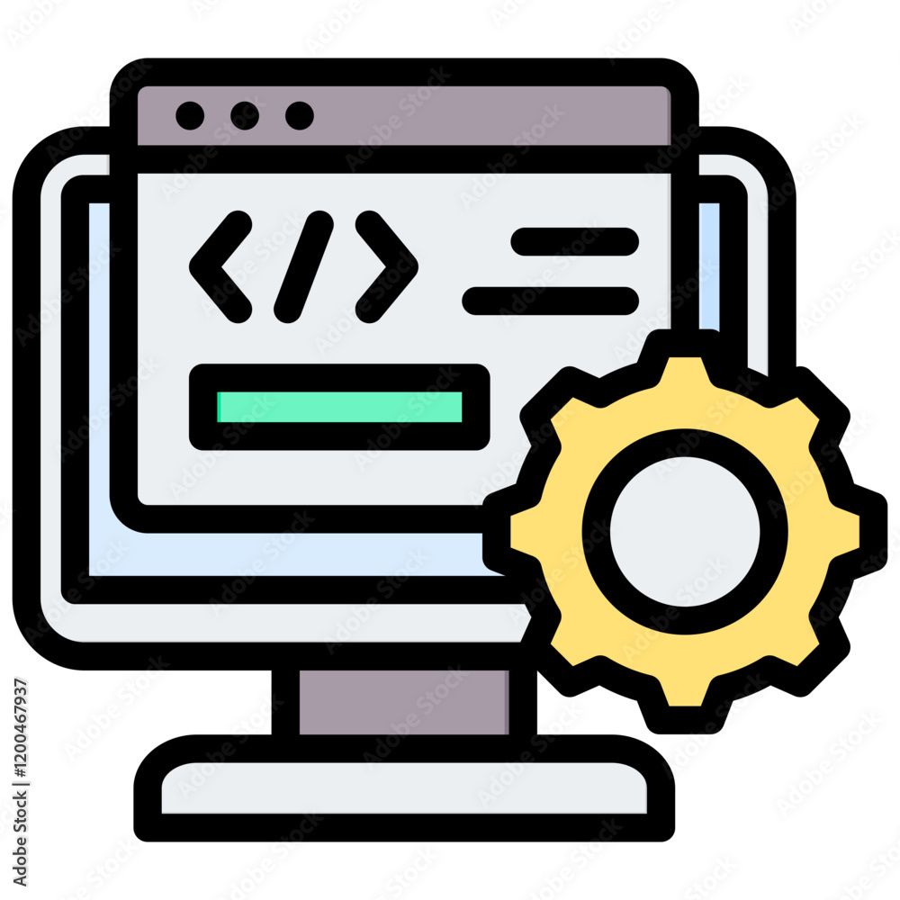 Poster application outline color icon