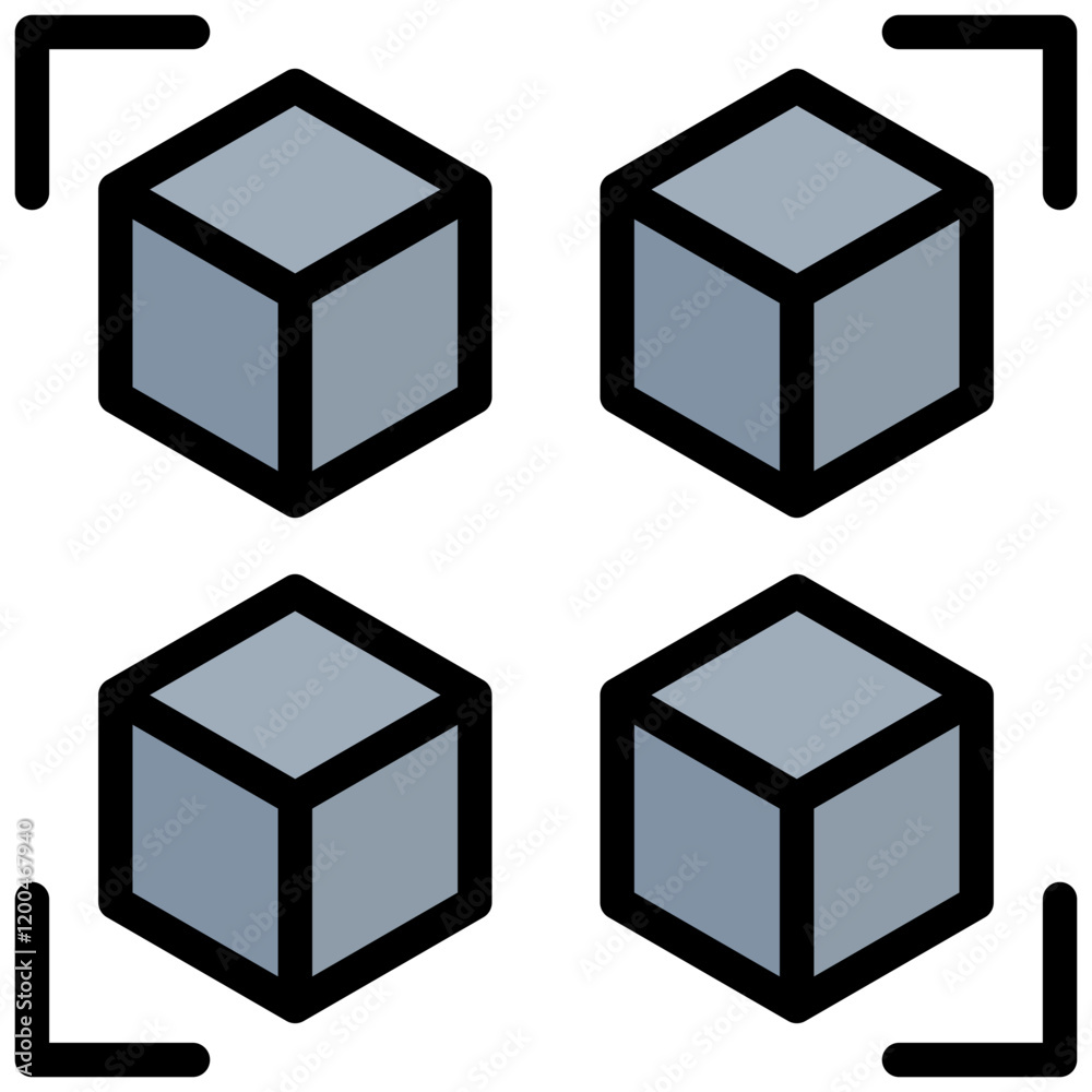 Poster Array Outline Color Icon