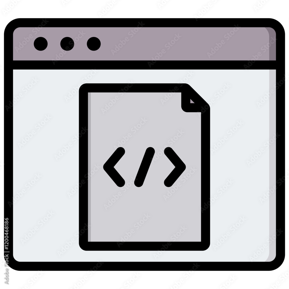 Poster framework outline color icon