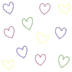 Seamless pattern with love. Hand drawn of colorful heart seamless pattern. Valentine theme decoration. Set of hearts. Love icon. Love symbol