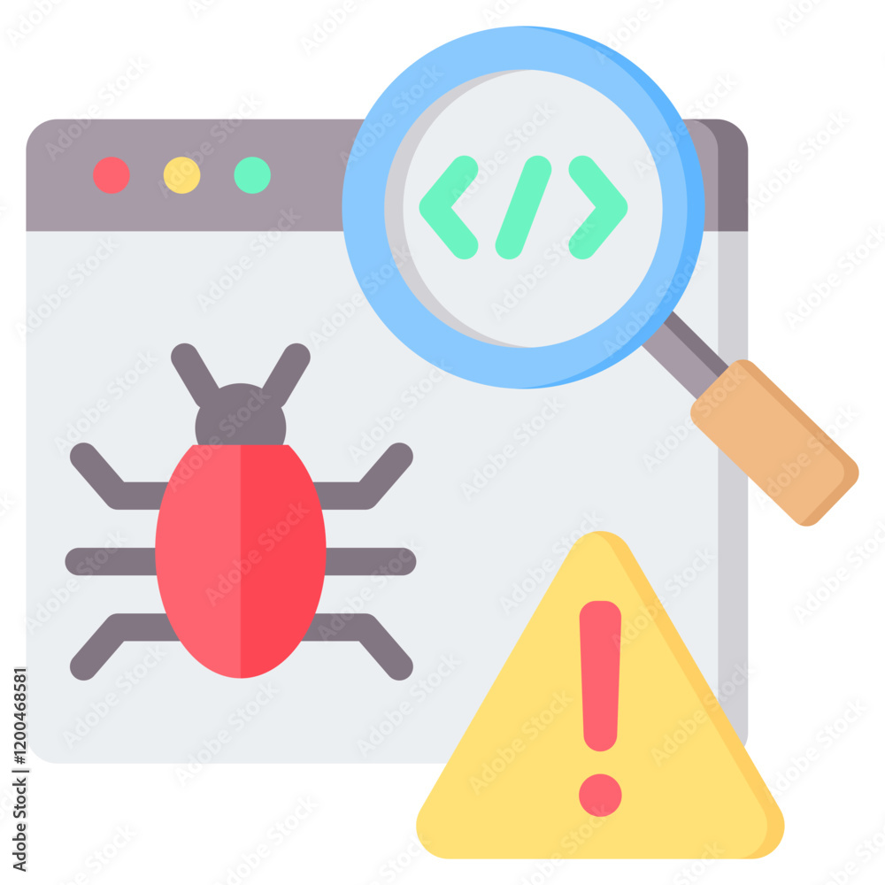 Poster debugging flat icon