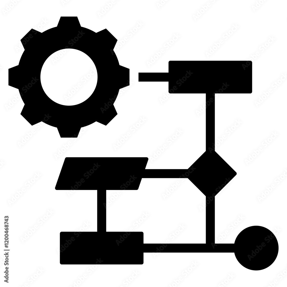 Poster algorithm glyph icon