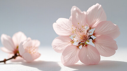 Fototapeta premium Delicate Pink Cherry Blossoms, Springtime Beauty, Floral Macro Photography