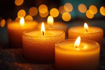 All Saints Day Candlelight Vigil Bokeh Background Celebration Religious Ceremony