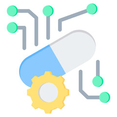 Nanotechnology Flat Icon