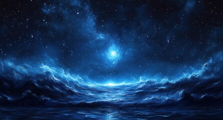 Fototapeta premium Impressionist Starry Night Sky with Milky Way and Shimmering Stars