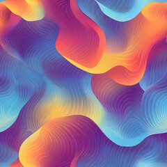 Vibrant abstract waves in blue, orange, and purple create dynamic pattern