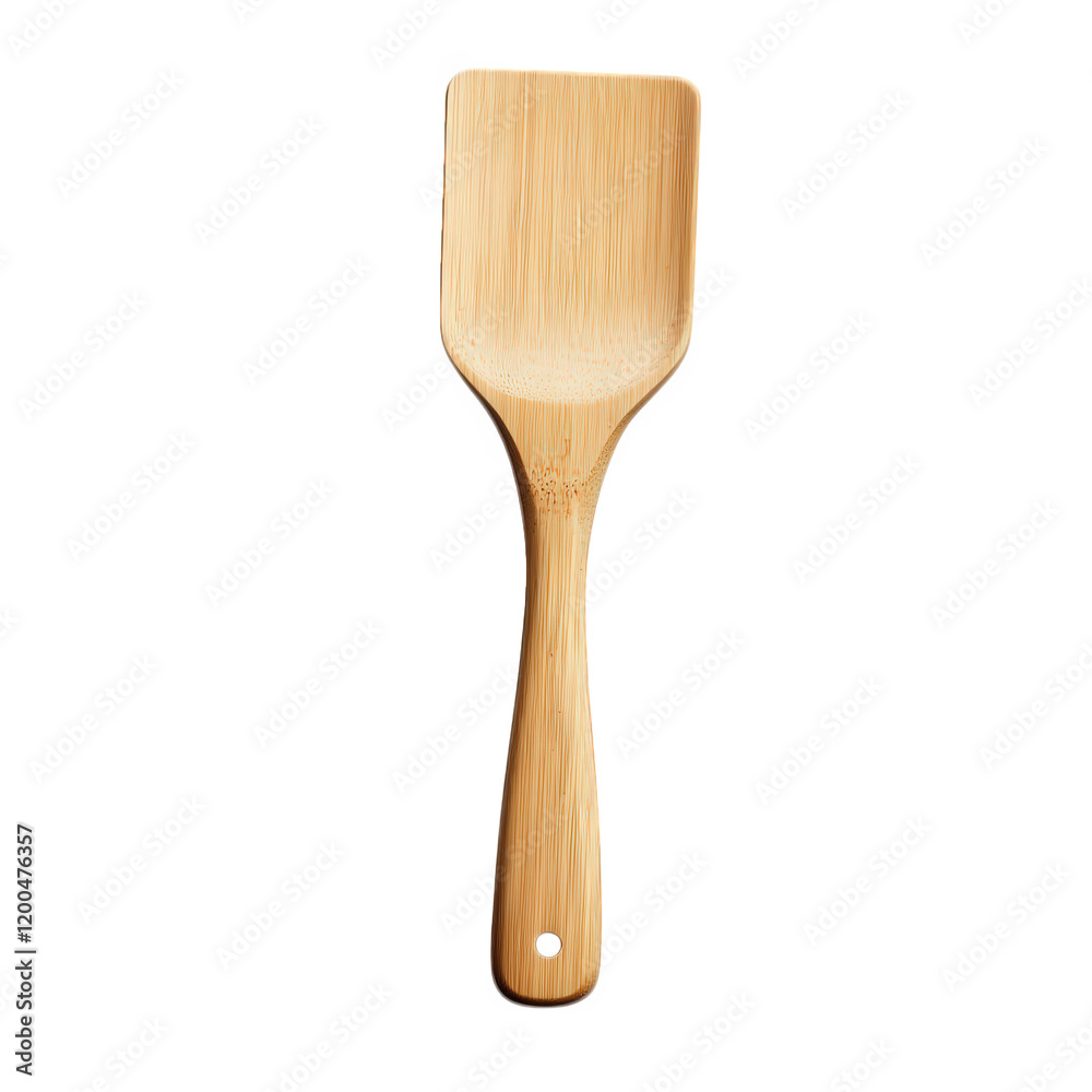 Wall mural wooden spatula with a flat. rectangular head and a long handle. designed for cooking and serving food its natural bamboo material suggests eco-friendliness and durability. making it suitable for vario