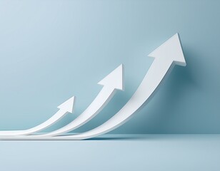 progress or development concept, Business growth, investment profit increase, arrow graph future growth plans, growing sales and revenue, minimalist tech