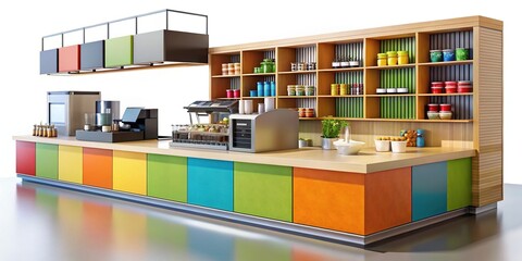 Cafe POS System:  Bright, Colorful Point of Sale Interface Design