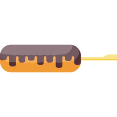Chocolate corndog food vector