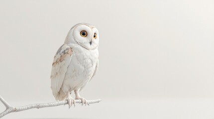 Obraz premium A gentle owl perched on a branch, looking wise and calm, nature, tree