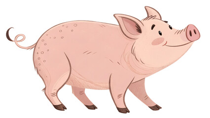 Fototapeta premium pig from the side isolated on transparent background png