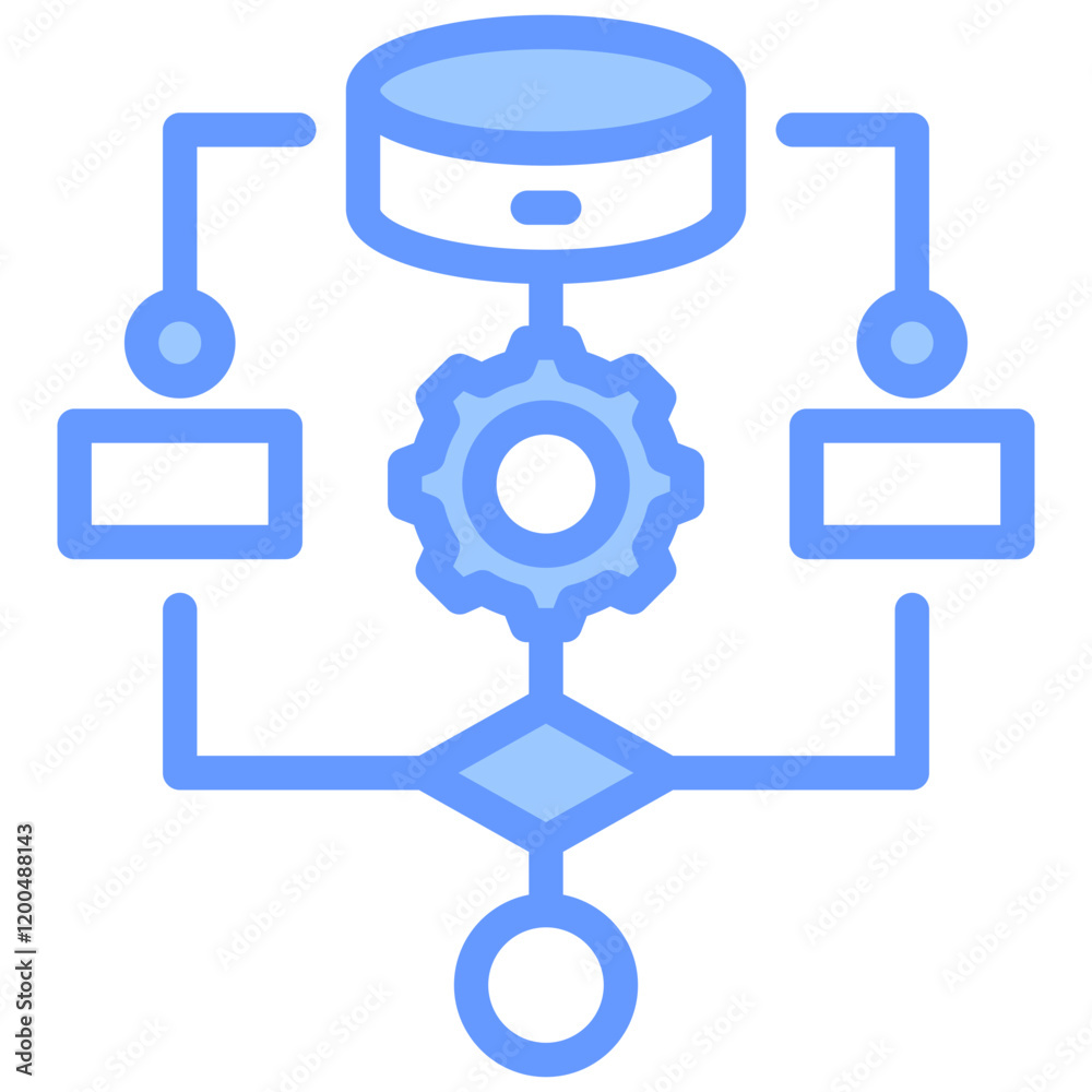 Poster Algorithm Blue Icon