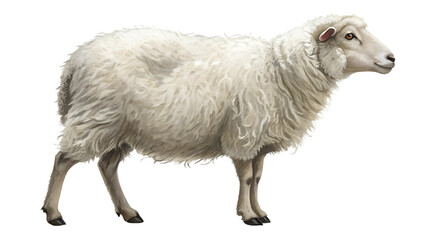 Obraz premium sheep from the side isolated on transparent background png