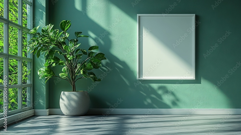 Poster minimalist open box packaging mockup isolated on soft gray background for clean branding and present