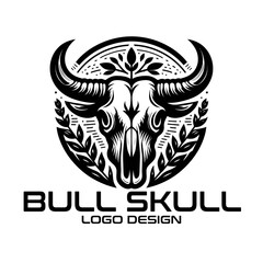 Fototapeta premium Bull Skull Vector Logo Design