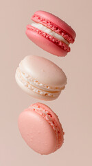 Fototapeta premium Three Macarons in Vertical Stack