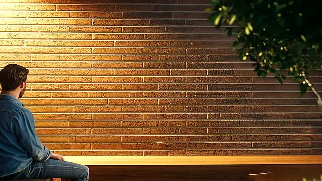 Rustic Brick Niche with Seating for Reflection and Coworking