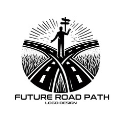Future Road Path Vector Logo Design