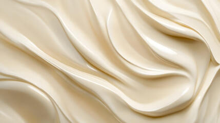 Fototapeta premium Creamy Substance Texture: Swirling Off-White Viscous Fluid