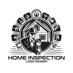 Home Inspection Vector Logo Design