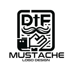 Mustache Vector Logo Design
