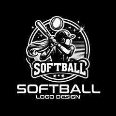 Softball Vector Logo Design