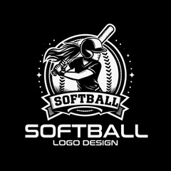 Obraz premium Softball Vector Logo Design