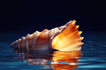 Seashell Treasure: smooth conch, ocean breeze, coastal elegance, shoreline serenity, beachside retreat, calming environment, romantic vibes, sea breeze, nature's artistry,