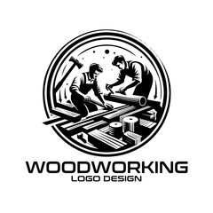Fototapeta premium Woodworking Vector Logo Design