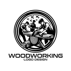 Woodworking Vector Logo Design