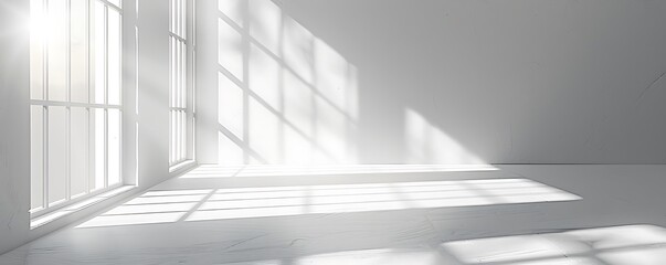 Obraz premium Sunlight streams through window in white room
