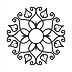 Mandala Flower icon vector art illustration.