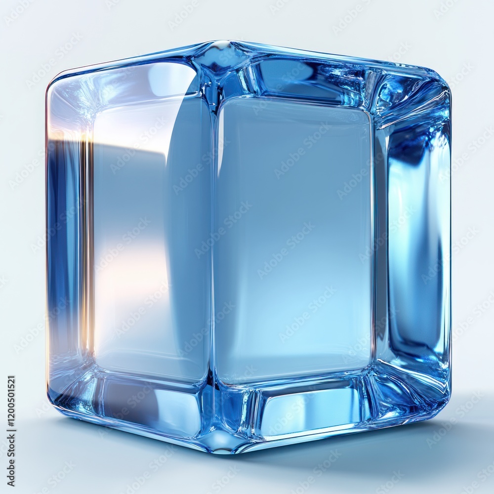 Poster blue rounded square mobile application icon button 3d illustration