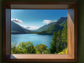 the lake view from a window